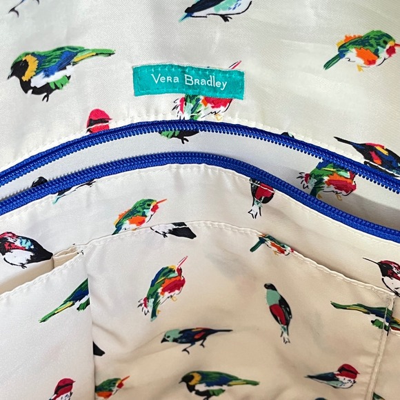 Vera Bradley Lighten-Up Laptop Messenger Bag Blue lagoon Tody Bird - Picture 5 of 5